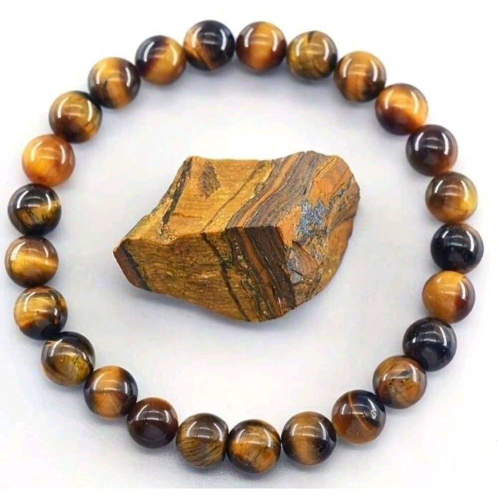 Tiger Eye (Stone)-(Lucky)-(Money)-(Wealth)-(Yoga)-(Bracelet)-(Size Pictured)-$25 - Picture 3 of 5